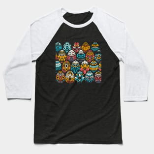 Easter Eggs Pattern Baseball T-Shirt